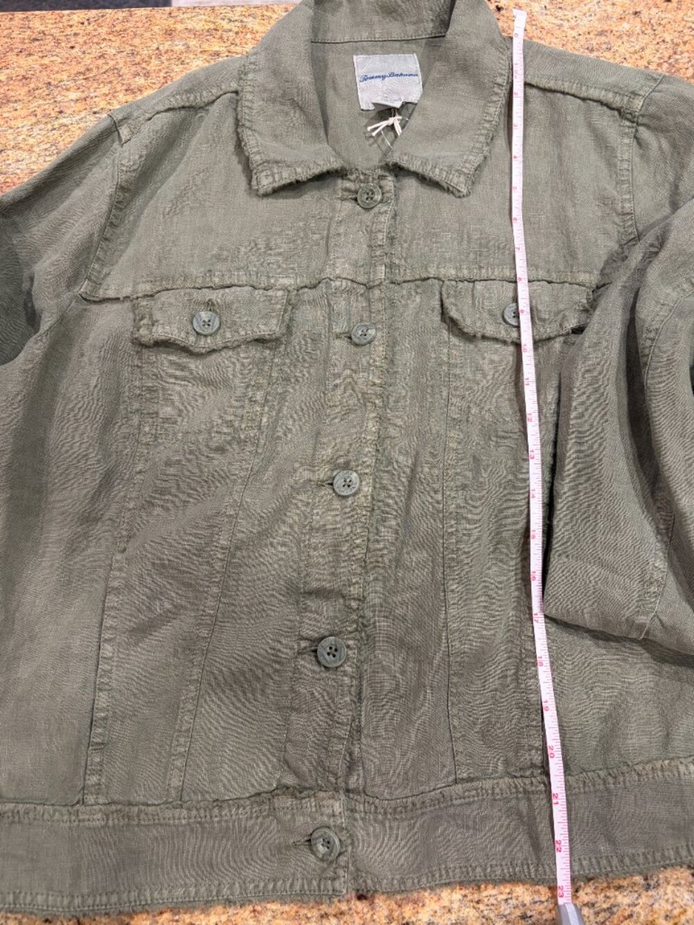 NWT Tommy Bahama Two Palm Raw Edge Point Collar Jacket Large Linen Travel NEW - Picture 7 of 7